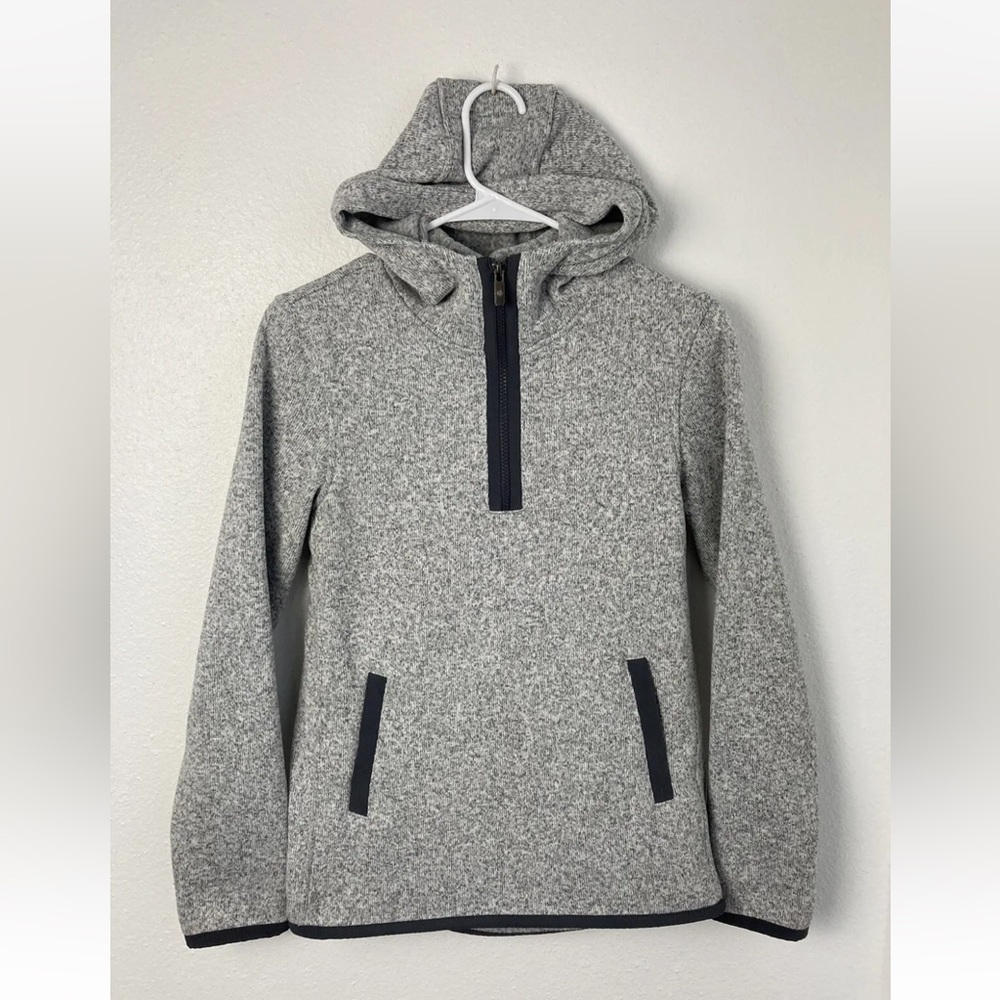 EUC! Lululemon‎ It's Fleecing Cold Gray Fleece 1/2 Zip Hoodie Pullover Sz 4